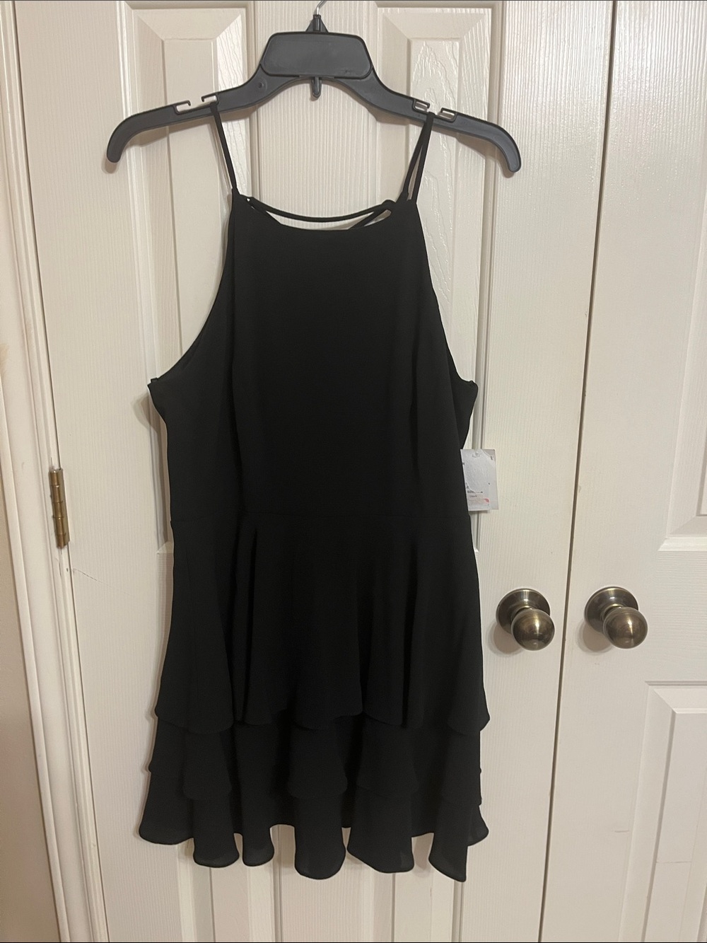 B Darlin Black Sleeveless Dress with Spaghetti Straps